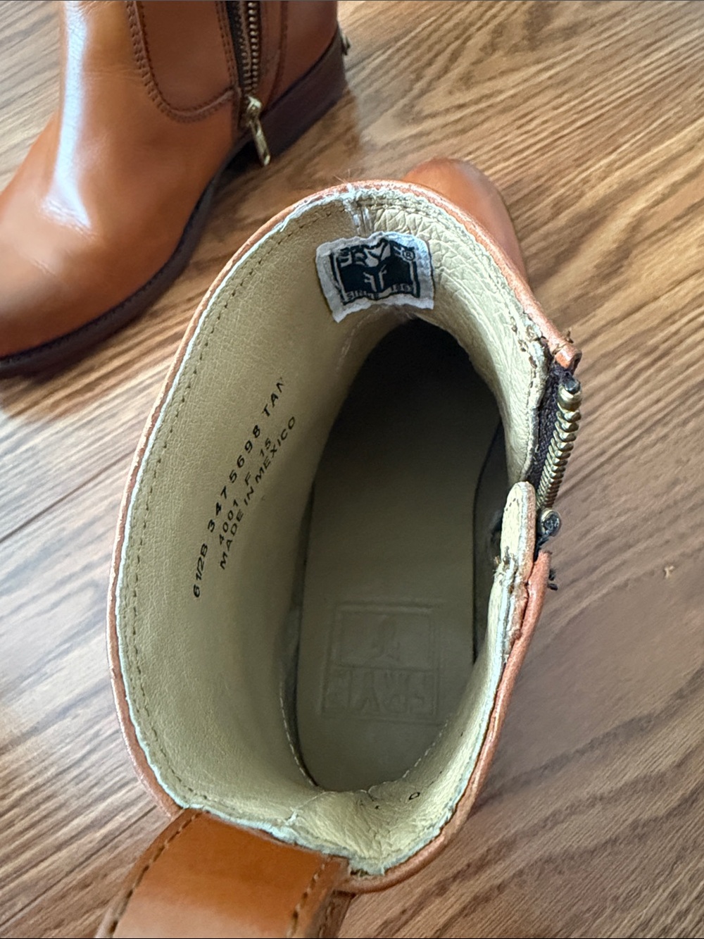 Frye Women's Tan Leather Ankle Booties - Picture 6 of 6